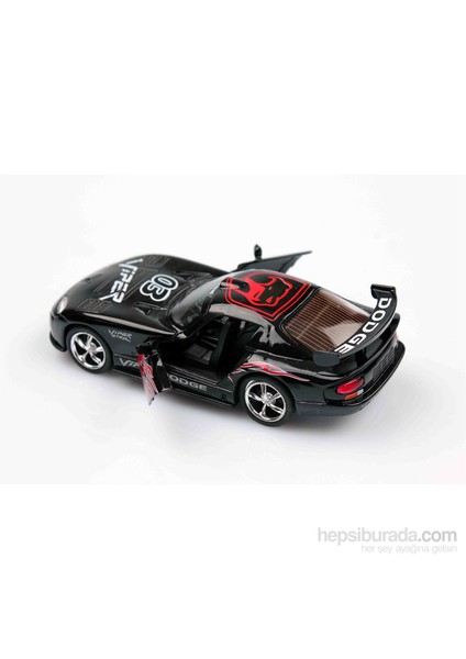 Siyah Dodge Viper 1/36 Çek Bırak Die-Cast Model Araç