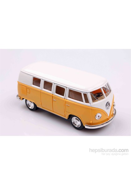 Sarı 1962 Volkswagen Classical Bus 1/32 Çek Bırak Die-Cast Model Araç
