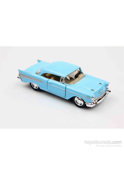 Mavi 1957 Chevrolet Bel Air 1/40 Çek Bırak Die-Cast Model Araç