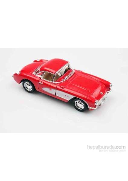 Kırmızı 1957 Chevrolet Corvette 1/34 Çek Bırak Die-Cast Model Araç