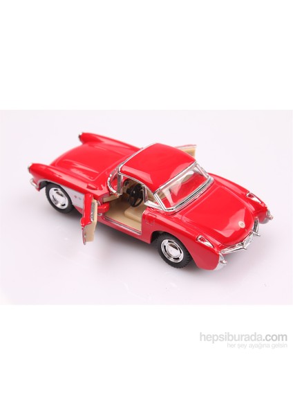 Kırmızı 1957 Chevrolet Corvette 1/34 Çek Bırak Die-Cast Model Araç fiyatları