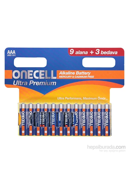 Ultra Premıum Alkalin Aaa Boy Pil 9+3