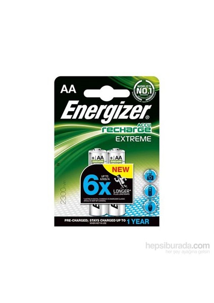 (E17-9986) Şarjlı 2300 Mah AA Kalem Pil 2Li Blister (Şarj edilmiş)