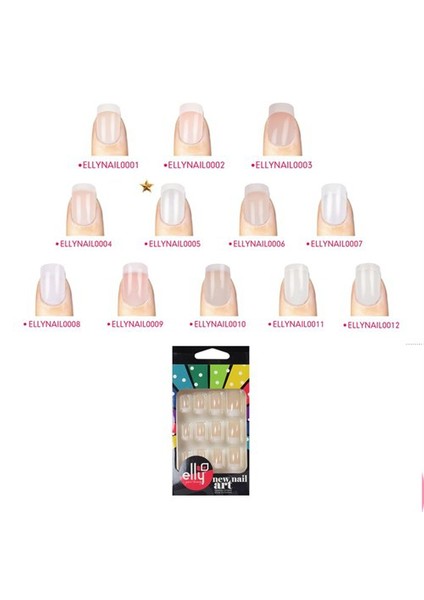 Nail0005 Doğal 24'Lü French Takma Tırnak Set