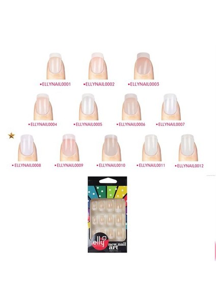 Nail0008 Doğal 24'Lü French Takma Tırnak Set