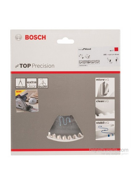 - Best Serisi Hassas Kesim Ahşap İçin Daire Testere Bıçağı - 165 X 20 X 1,8 Mm, 48 Diş