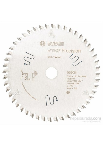 - Best Serisi Hassas Kesim Ahşap İçin Daire Testere Bıçağı - 165 X 20 X 1,8 Mm, 48 Diş fiyatları