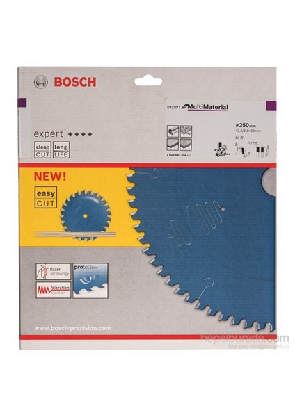 - Expert Serisi Çoklu Malzeme İçin Daire Testere Bıçağı - 250 X 30 X 2,4 Mm, 80 Diş