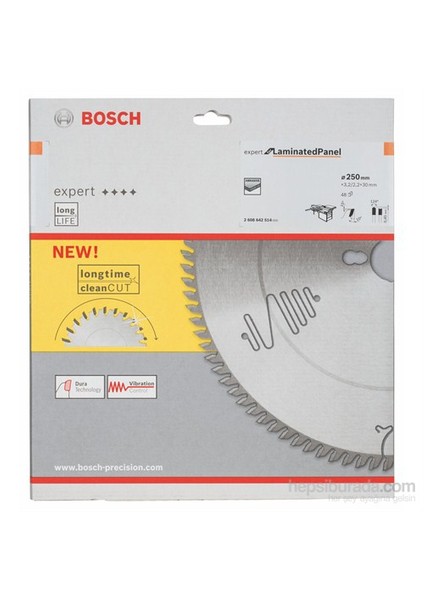 - Expert Serisi Lamine Panel İçin Daire Testere Bıçağı - 250 X 30 X 3,2 Mm, 48 Diş
