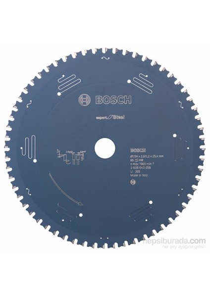 - Expert Serisi Metal İçin Daire Testere Bıçağı - 254 X 25,4 X 2,6 Mm, 60 Diş