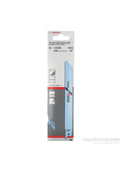 - Basic Serisi Metal İçin Tilki Kuyruğu Bıçağı S 918 Af - 5'Li Paket