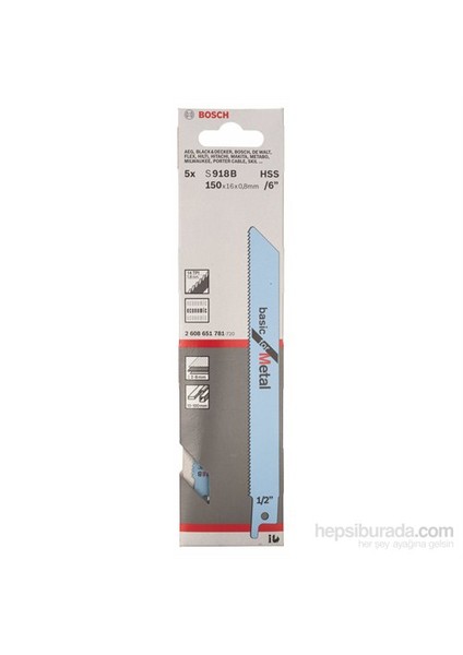 - Basic Serisi Metal İçin Tilki Kuyruğu Bıçağı S 918 Bf - 5'Li Paket