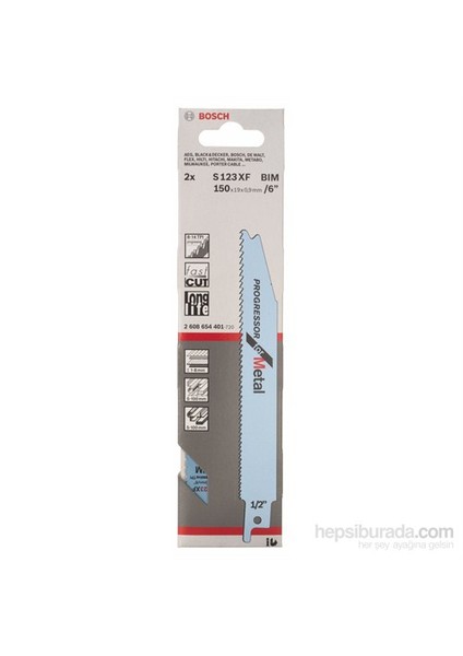 - Progressor Serisi Metal İçin Tilki Kuyruğu Bıçağı S 123 Xf - 2'Li Paket