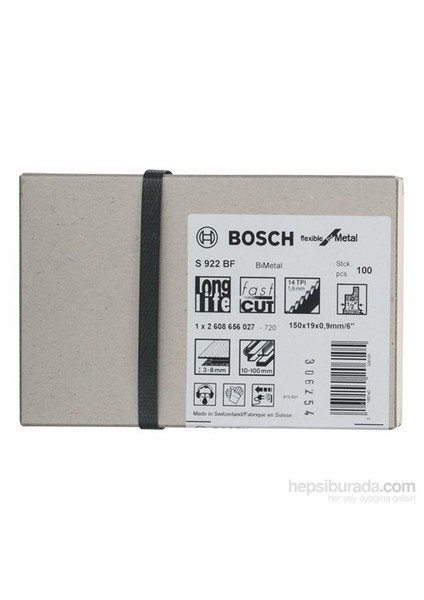 - Flexible Serisi Metal İçin Tilki Kuyruğu Bıçağı S 922 Bf - 100'Lü Paket