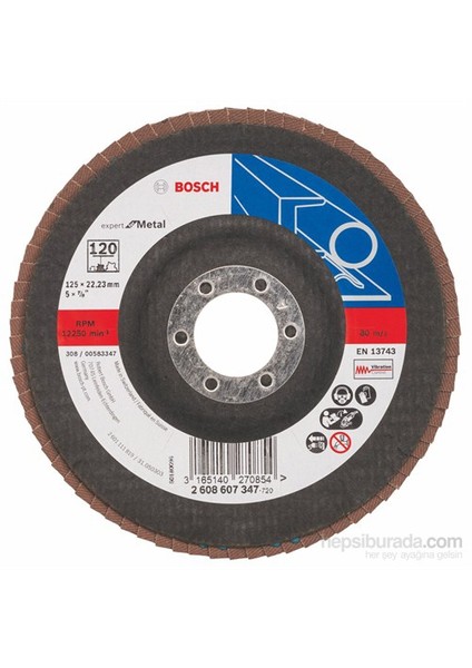 - Flap Zımpara Diski - 125 Mm, 22,23 Mm, 120 Kum