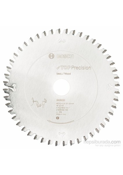 - Best Serisi Hassas Kesim Ahşap İçin Daire Testere Bıçağı - 210 X 30 X 2,3 Mm, 48 Diş fiyatları