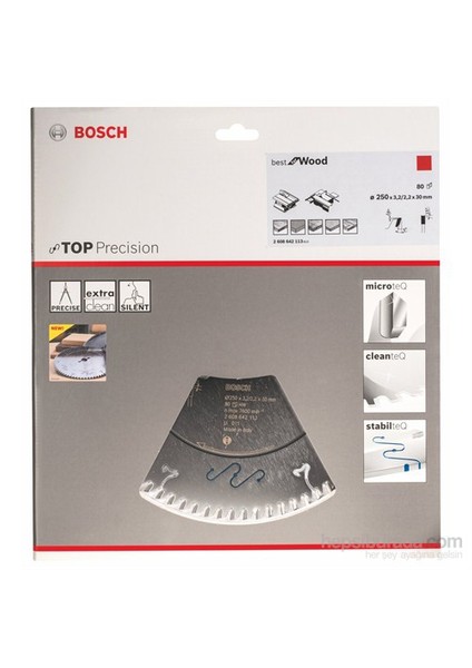 - Best Serisi Hassas Kesim Ahşap İçin Daire Testere Bıçağı - 250 X 30 X 3,2 Mm, 80 Diş