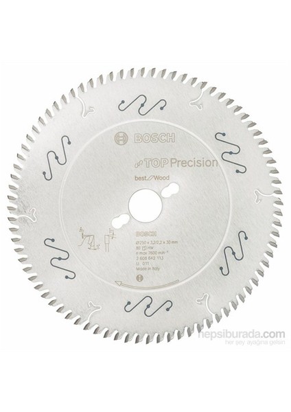 - Best Serisi Hassas Kesim Ahşap İçin Daire Testere Bıçağı - 250 X 30 X 3,2 Mm, 80 Diş fiyatları