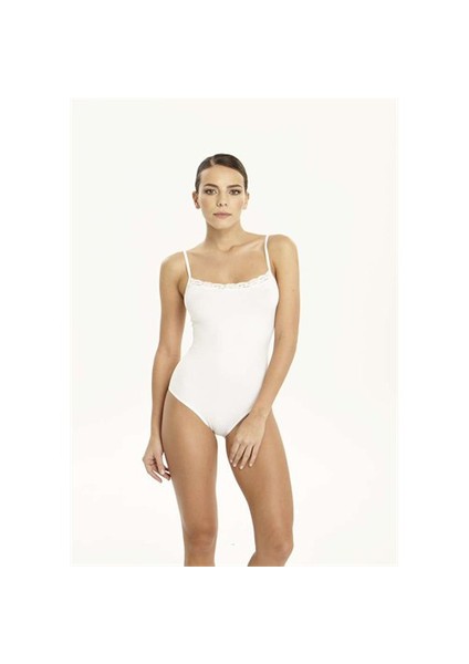 Kadın Beyaz Dantelli Body