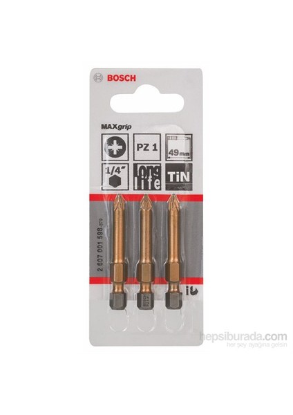 - 3'Lü Paket - Max Grip Serisi Vidalama Ucu - Pz 1, 49 Mm fiyatları