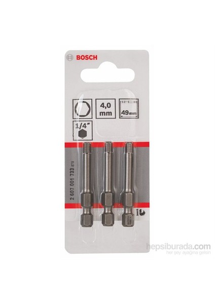 - 3'Lü Paket - Ekstra Sert Seri Vidalama Ucu - Hex 4, 49 Mm fiyatları