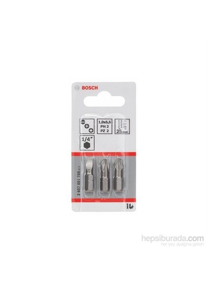 - 3 Parçalı Vidalama Ucu Seti Ekstra Sert Serisi (Karışık) - S 1,0X5,5: Ph2: Pz2: 25 Mm fiyatları