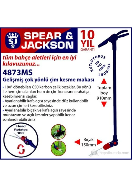 Spear And Jackson 4873Ms Kenar Çimi Kesme Makası Advanced