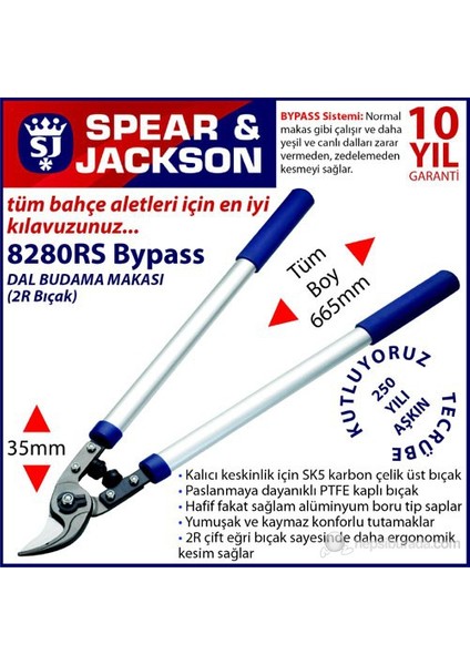 8280Rs Profesyonel Dal Budama Makası Bypass 2R Bıçak