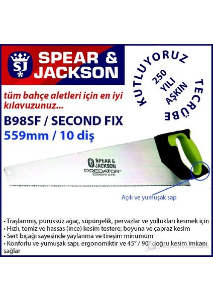 B98sf El Testeresi İşlenmiş Malzeme İçin