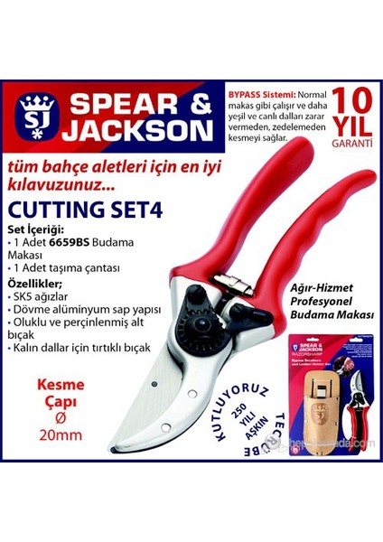 Cuttıngset4 Budama Makası Kiti Ağır Hizmet