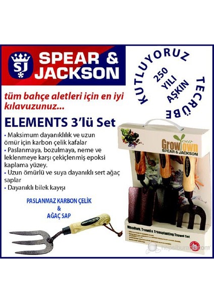 Elements3ps Bahçe Küreği Seti 3 Parça