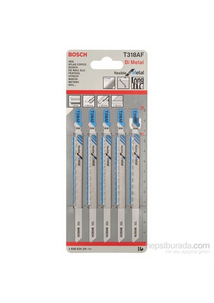 - Kırılmaya Karşı Dayanıklı Seri Metal İçin T 318 Af Dekupaj Testeresi Bıçağı - 5'Li Paket