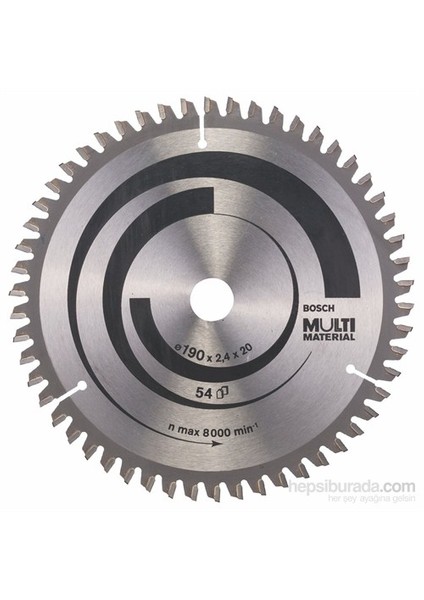 - Çoklu Malzeme İçin Daire Testere Bıçağı - 190 X 20/16 X 2,4 Mm, 54 Diş