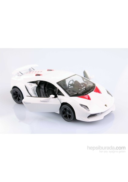 Beyaz Lamborghini Sesto Elemento 1/38 Çek Bırak Die-Cast Model Araç