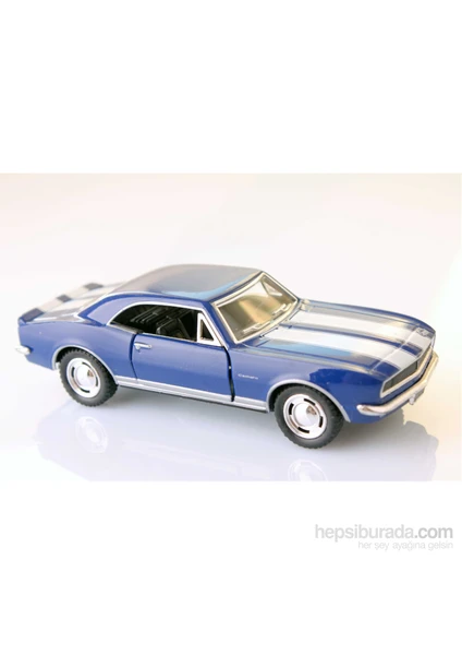 Mavi 1967 Camaro Z-28 1/37 Çek Bırak Die-Cast Model Araç