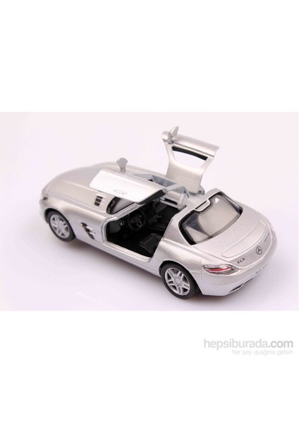 Gri Mercedes-Benz Sls Amg 1/36 Çek Bırak Die-Cast Model Araç