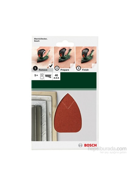 - Multi Zımpara Kağıdı 5'Li, 95 X 135 Mm 40 Kum 4 Delik