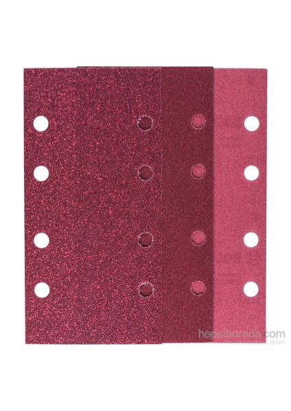 - Titreşimli Zımpara Kağıdı 10'Lu Set, 93 X 185 Mm 60/120/180 Kum 8 Delik