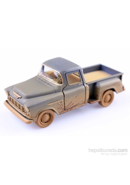 Off-Road 1955 Chevy Stepside Pick-Up Çek Bırak 1/32 Die Cast Model Araç
