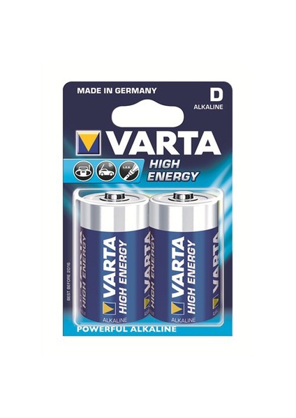 High Energy Güçlü Alkalin Seri Büyük Pil - D 2'li 4920121412