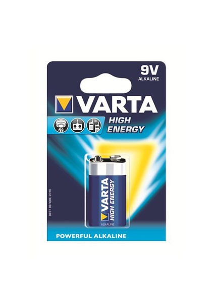 High Energy Güçlü Alkalin Seri 9V Pil - E 4922121411