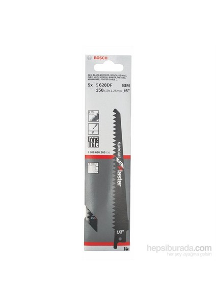 - Alçıpan İçin Tilki Kuyruğu Bıçağı S 628 Df - 5'Li Paket