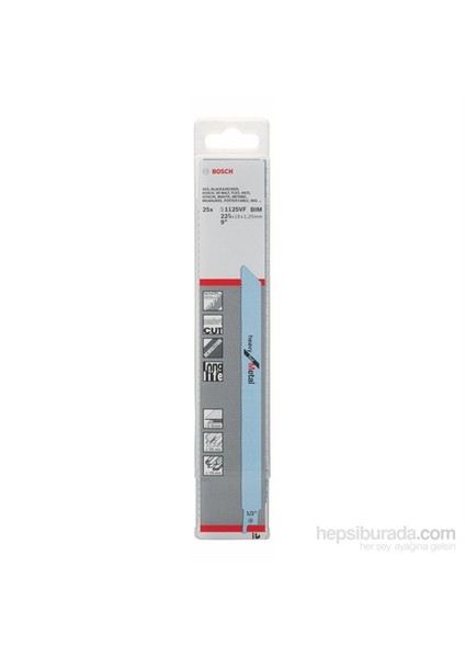 - Heavy Serisi Metal İçin Tilki Kuyruğu Bıçağı S 1125 Vf - 25'Li Paket