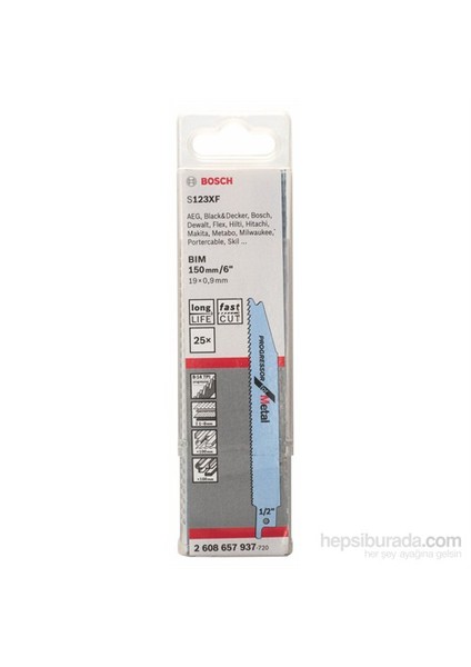 - Progressor Serisi Metal İçin Tilki Kuyruğu Bıçağı S 123 Xf - 25'Li Paket