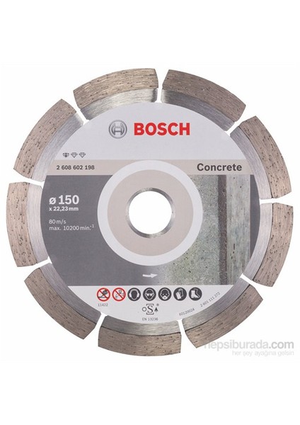 - Standard Seri Beton İçin Elmas Kesme Diski - 150 X 22,23 X 2 X 10 Mm