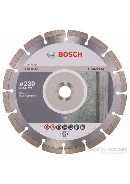 - Standard Seri Beton İçin Elmas Kesme Diski - 230 X 22,23 X 2,3 X 10 Mm