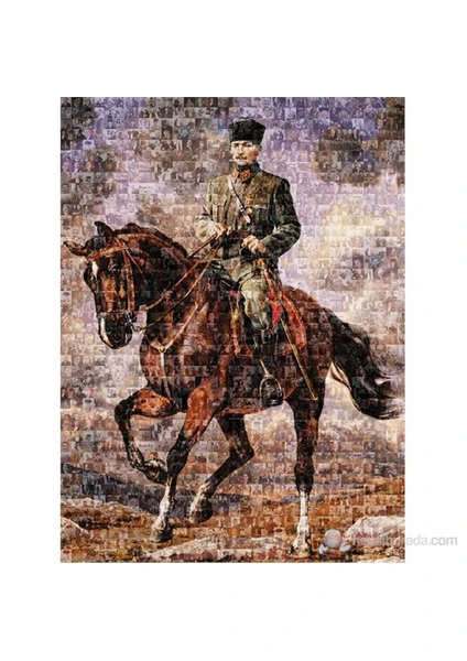 Puzzle 1000 Parça Puzzle Gazi Mustafa Kemal Sakarya İsimli Atıyla Kolaj