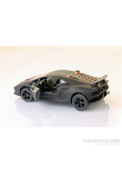 Siyah Lamborghini Sesto Elemento 1/38 Çek Bırak Die-Cast Model Araç