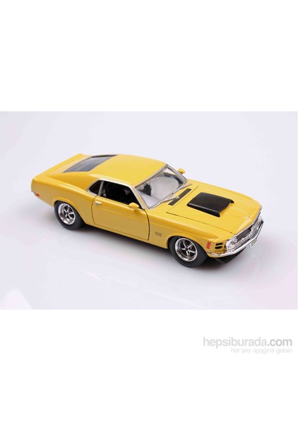 Sarı 1970 Ford Mustang Boss 429 1/24 Die Cast Model Araç