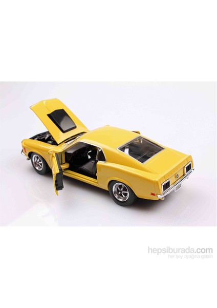 Sarı 1970 Ford Mustang Boss 429 1/24 Die Cast Model Araç